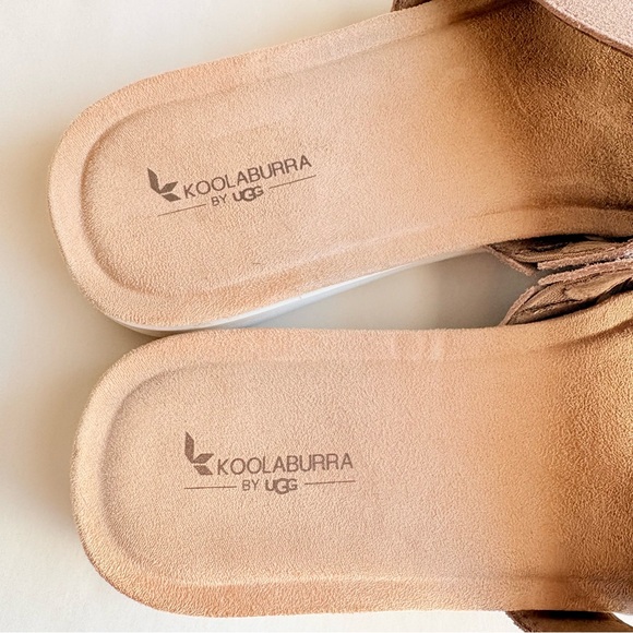 Koolaburra UGG Maerin Nude Metallic Suede Slip-On Slide Womens Comfort Sandals 8 - Picture 4 of 14